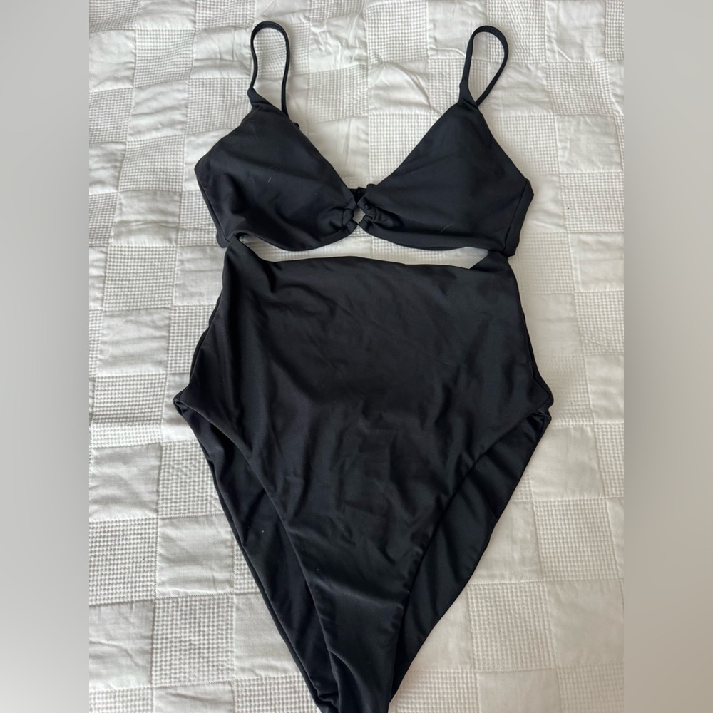 Volcano Black Cutout Swimsuit